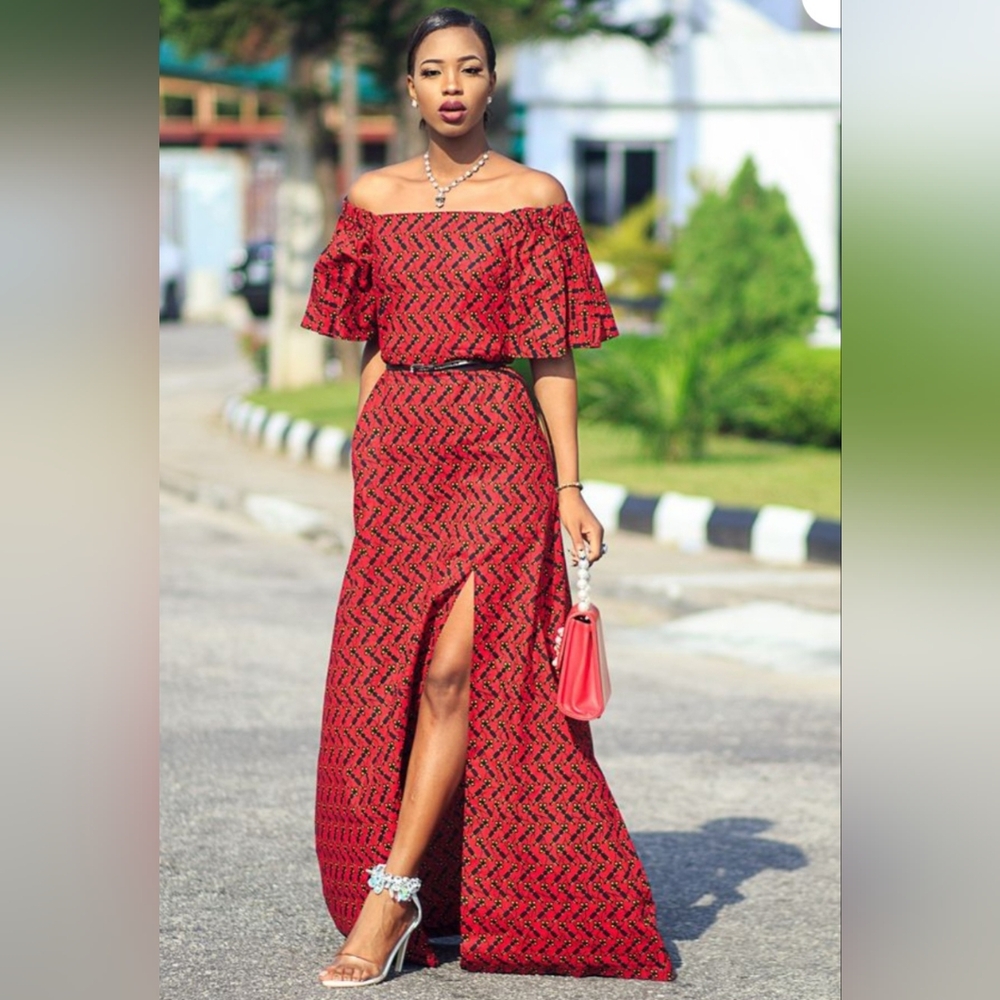 Tribal Vibrant Red and Black Dress